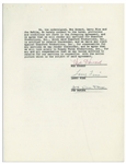 ''Snow White and the Three Stooges'' 1960 Contract Signed by Moe Howard, Larry Fine & Joe DeRita -- 22pp. Contract & Letters Regarding Film Include Compensation, Etc. -- 8.5'' x 11'', Near Fine